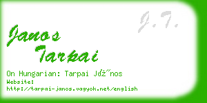 janos tarpai business card